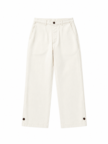 Herringbone Field Trousers / White
