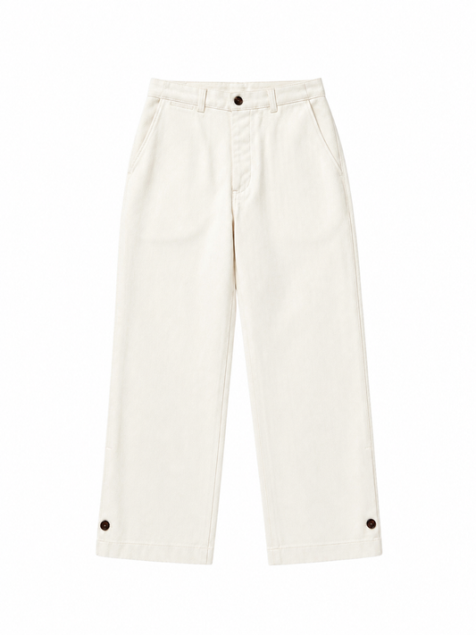 Herringbone Field Trousers / White