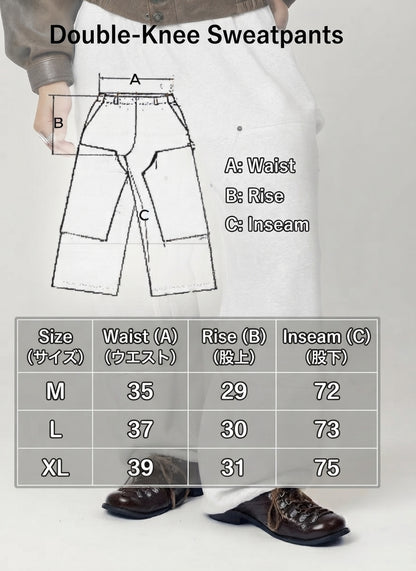 Double-Knee Sweatpants / Black