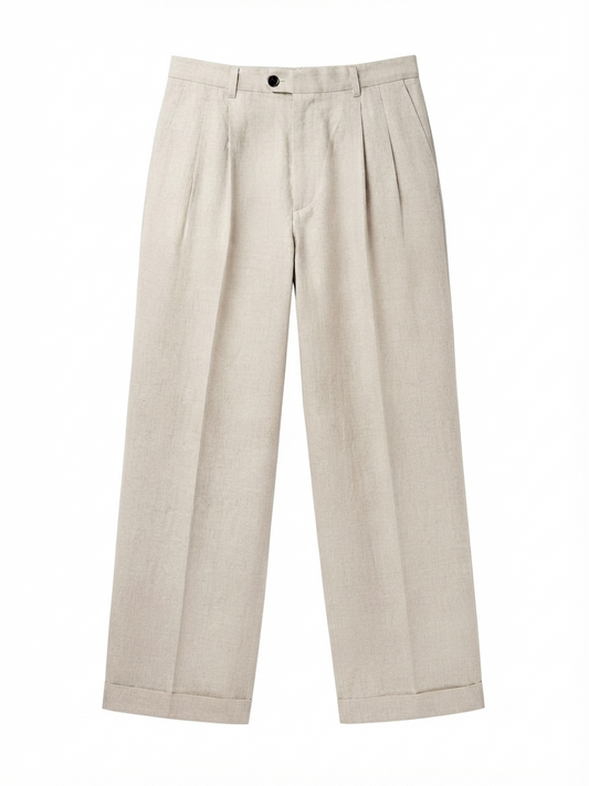Linen Rayon- Slacks / Ivory