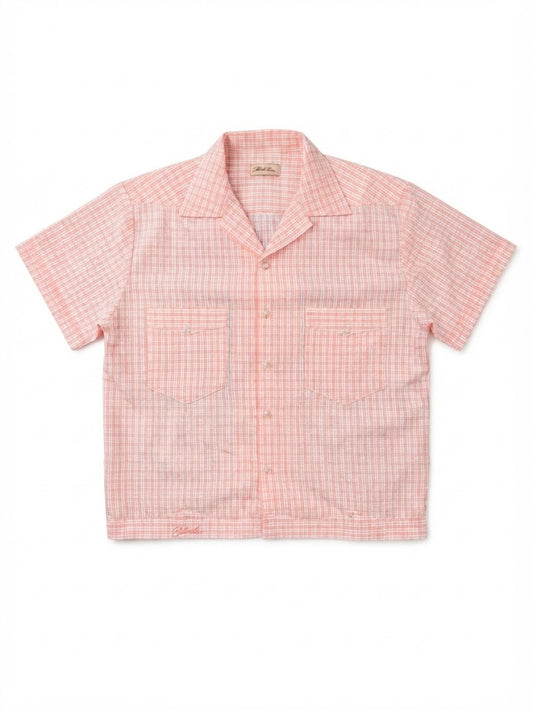 CROPPED OPEN COLLAR SHIRT /Pink